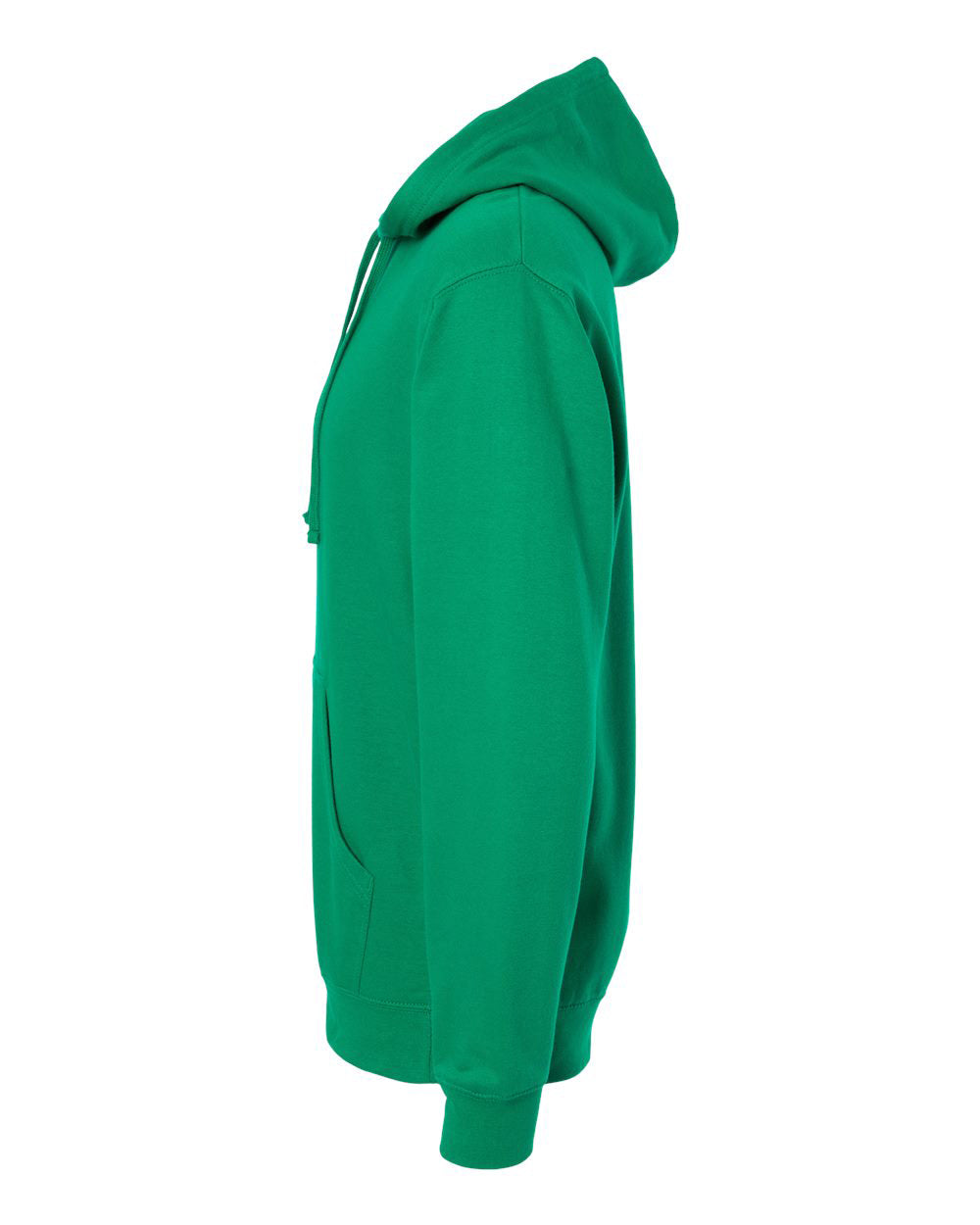 Independent Trading Company 8.5oz. Midweight Pullover Hood in Kelly Green — side view