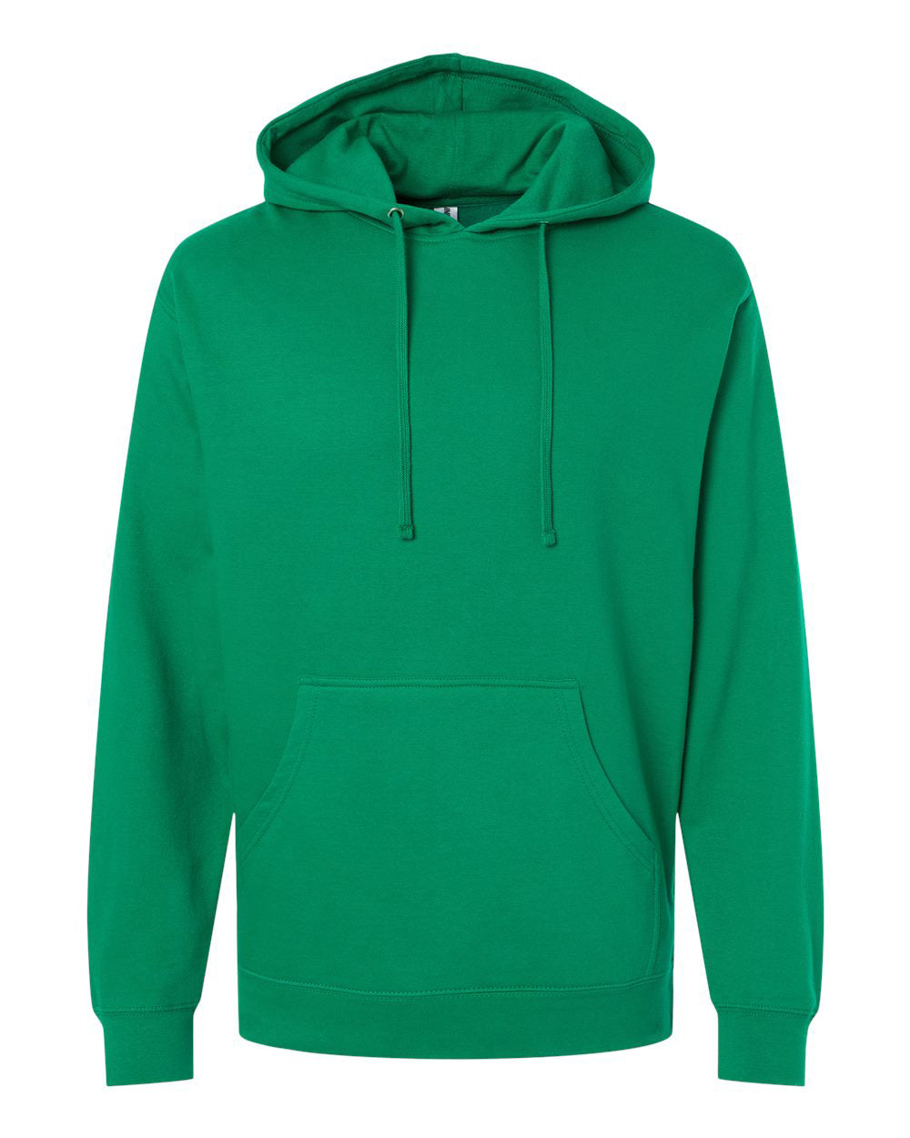 Independent Trading Company 8.5oz. Midweight Pullover Hood in Kelly Green — front view
