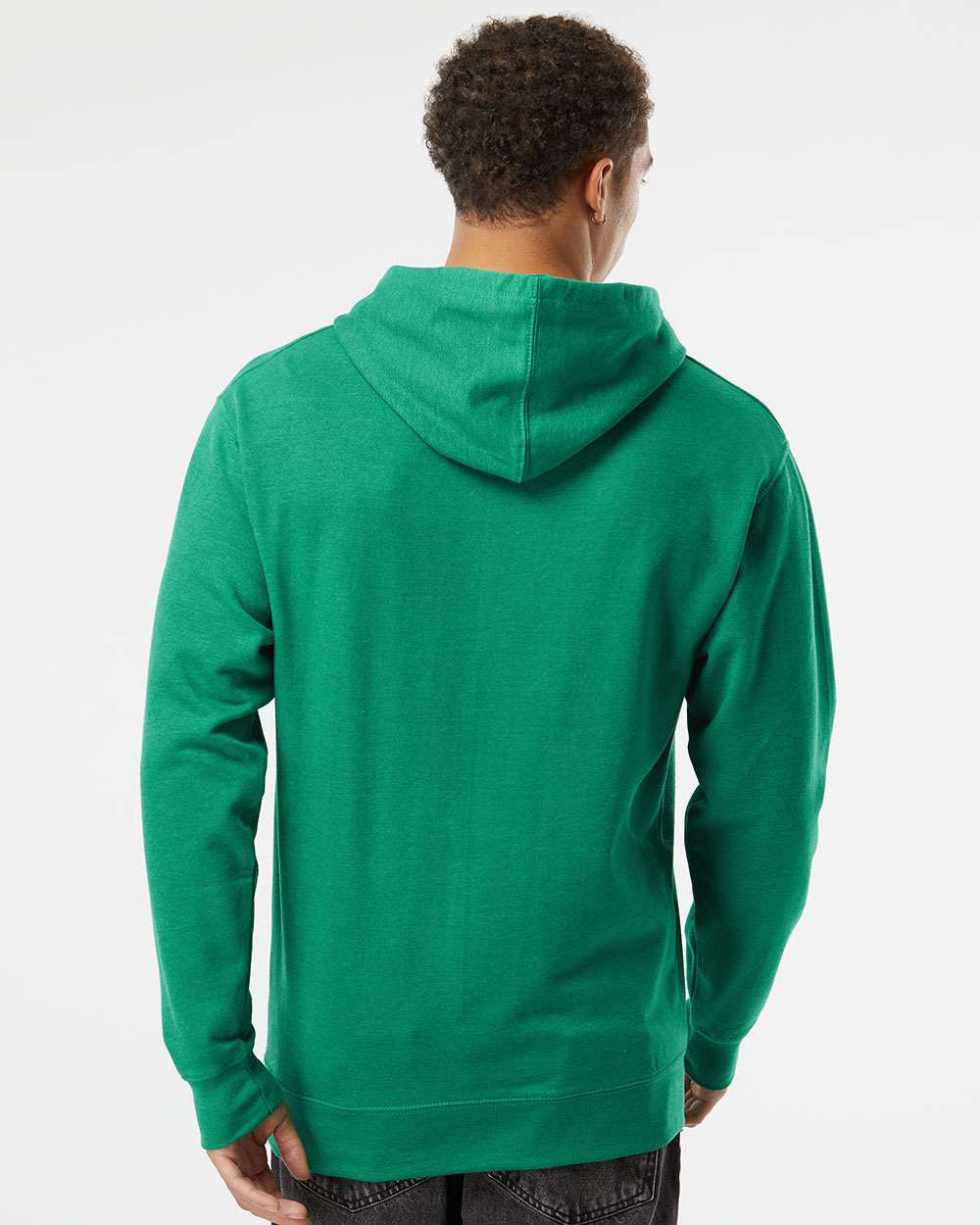 Independent Trading Company 8.5oz. Midweight Pullover Hood in Kelly Green — back view (4)