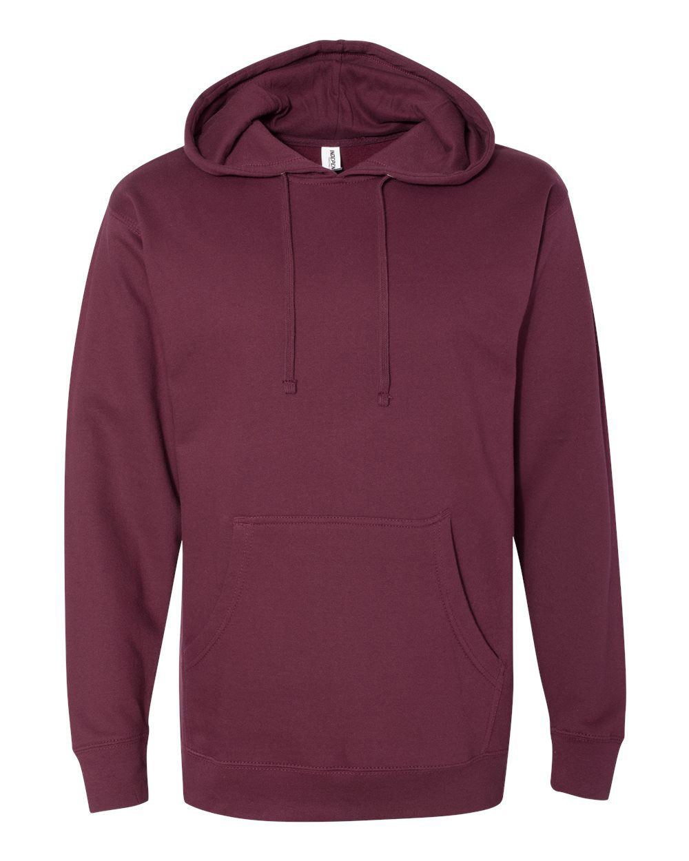Independent Trading Company 8.5oz. Midweight Pullover Hood in Maroon — front view