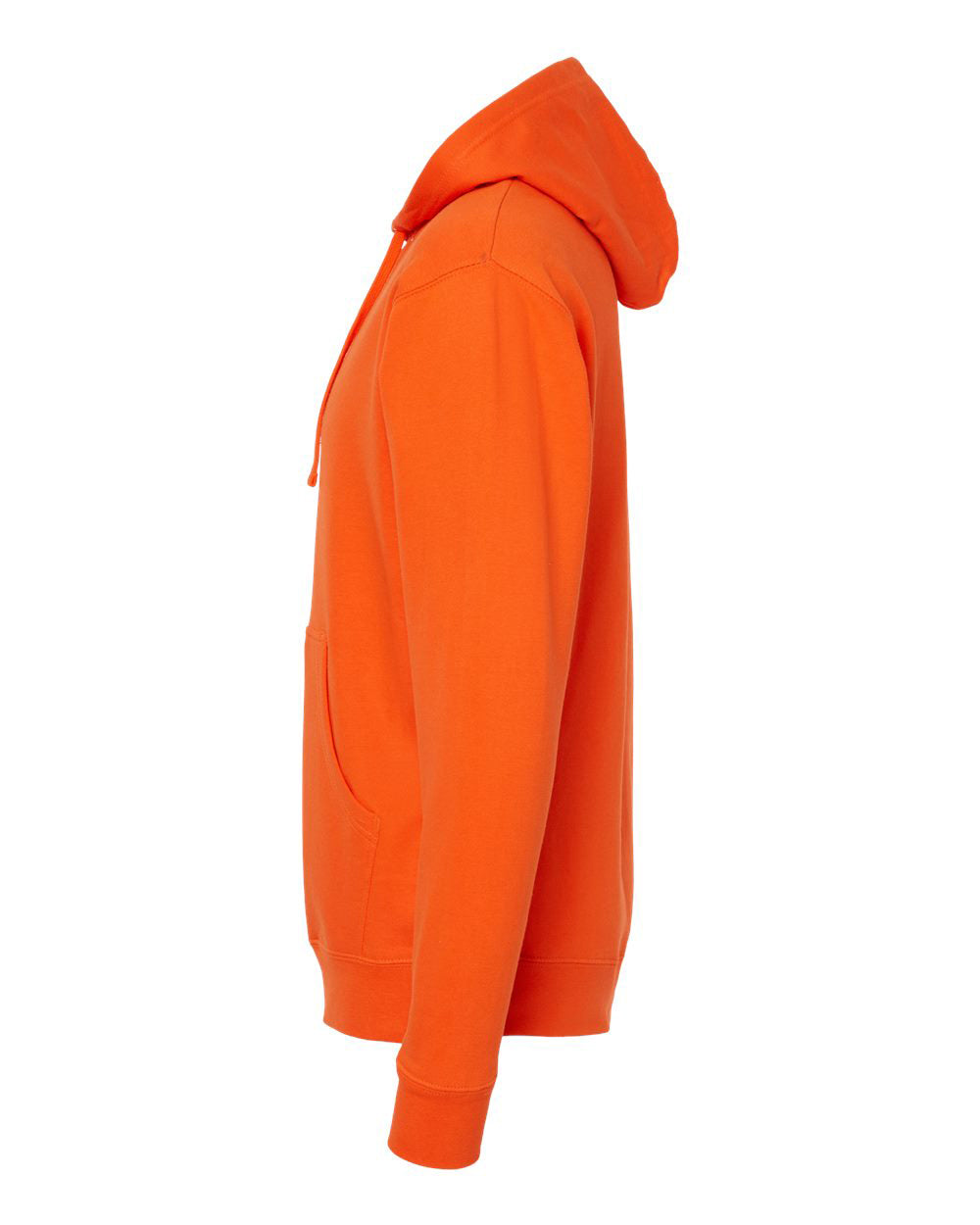 Independent Trading Company 8.5oz. Midweight Pullover Hood in Orange — side view