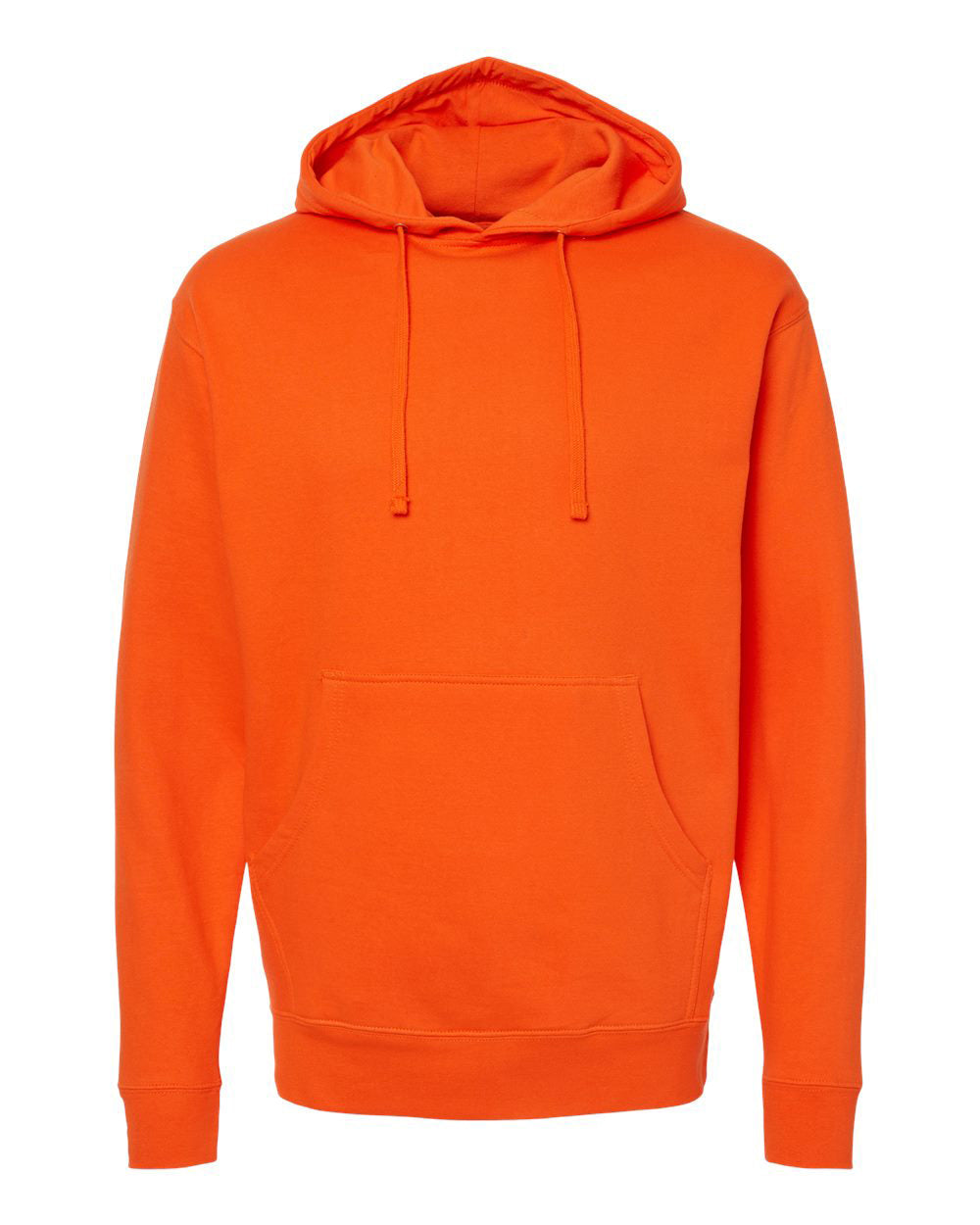 Independent Trading Company 8.5oz. Midweight Pullover Hood in Orange — front view