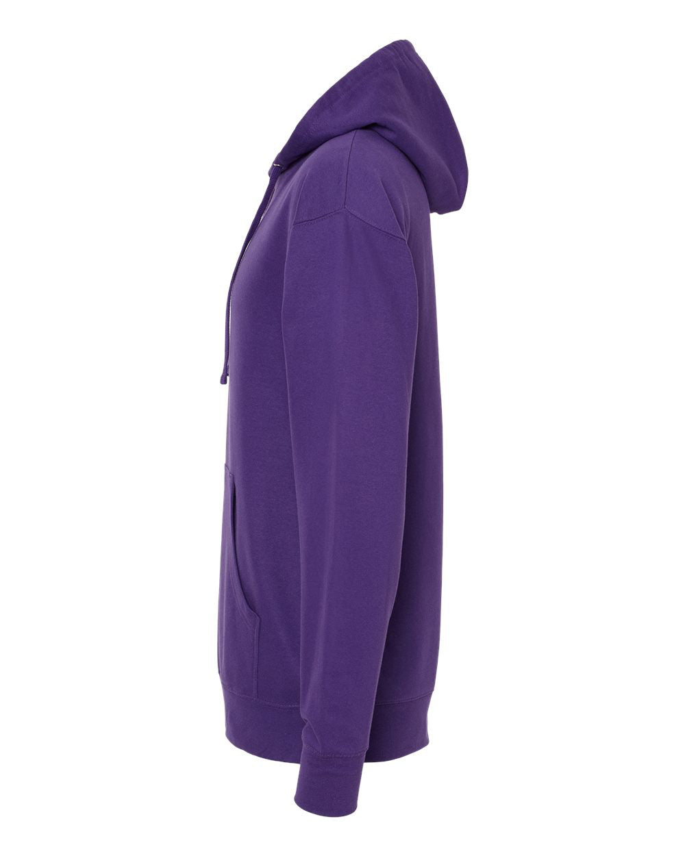 Independent Trading Company 8.5oz. Midweight Pullover Hood in Purple — side view (2)
