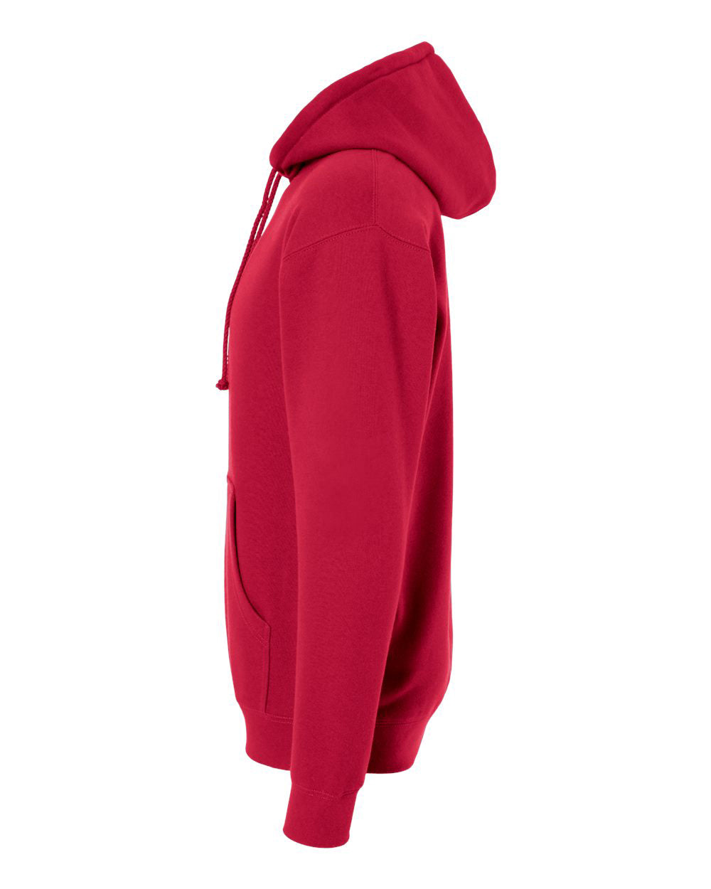 Independent Trading Company 8.5oz. Midweight Pullover Hood in Red — side view