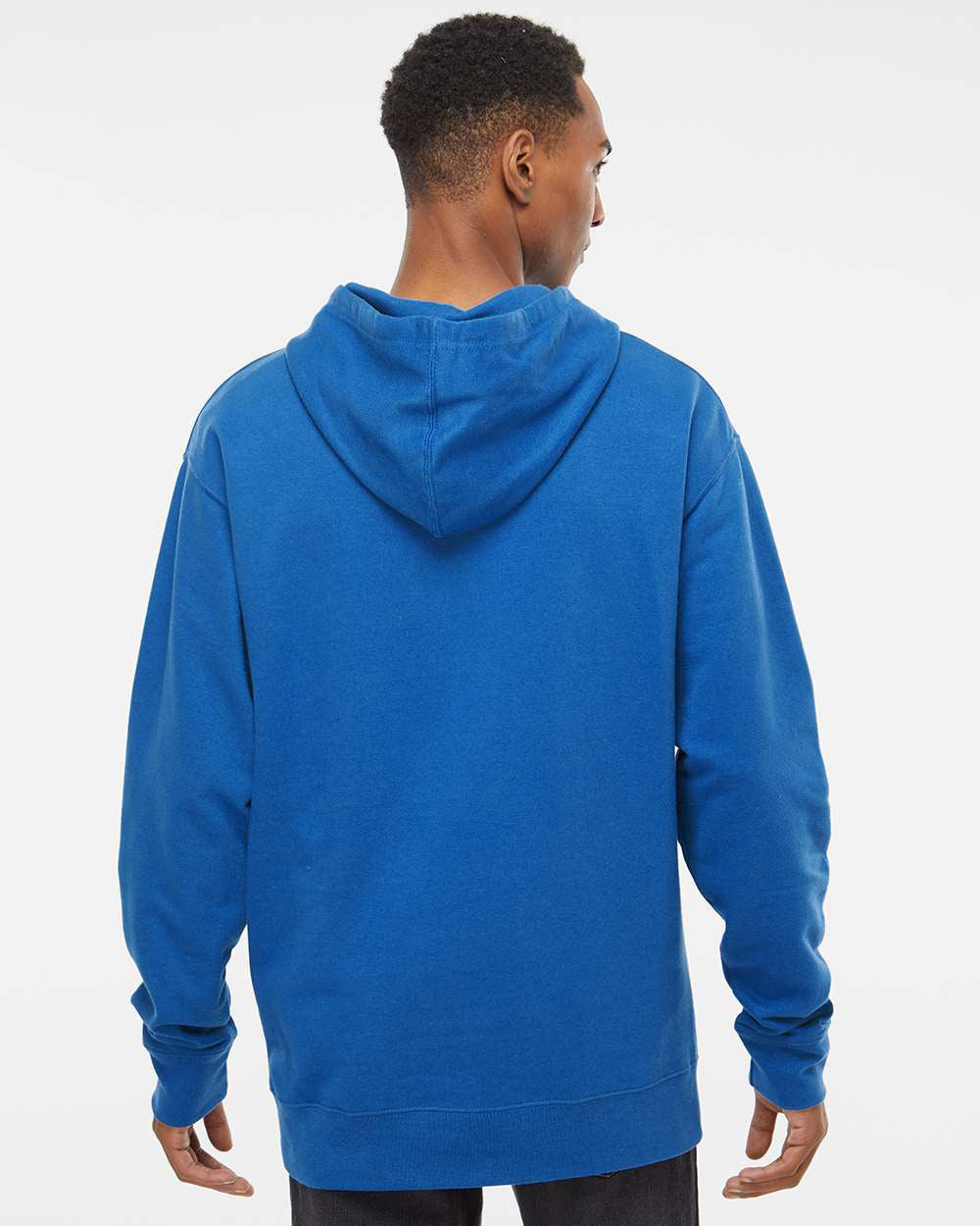 Independent Trading Company 8.5oz. Midweight Pullover Hood in Royal — back view (2)