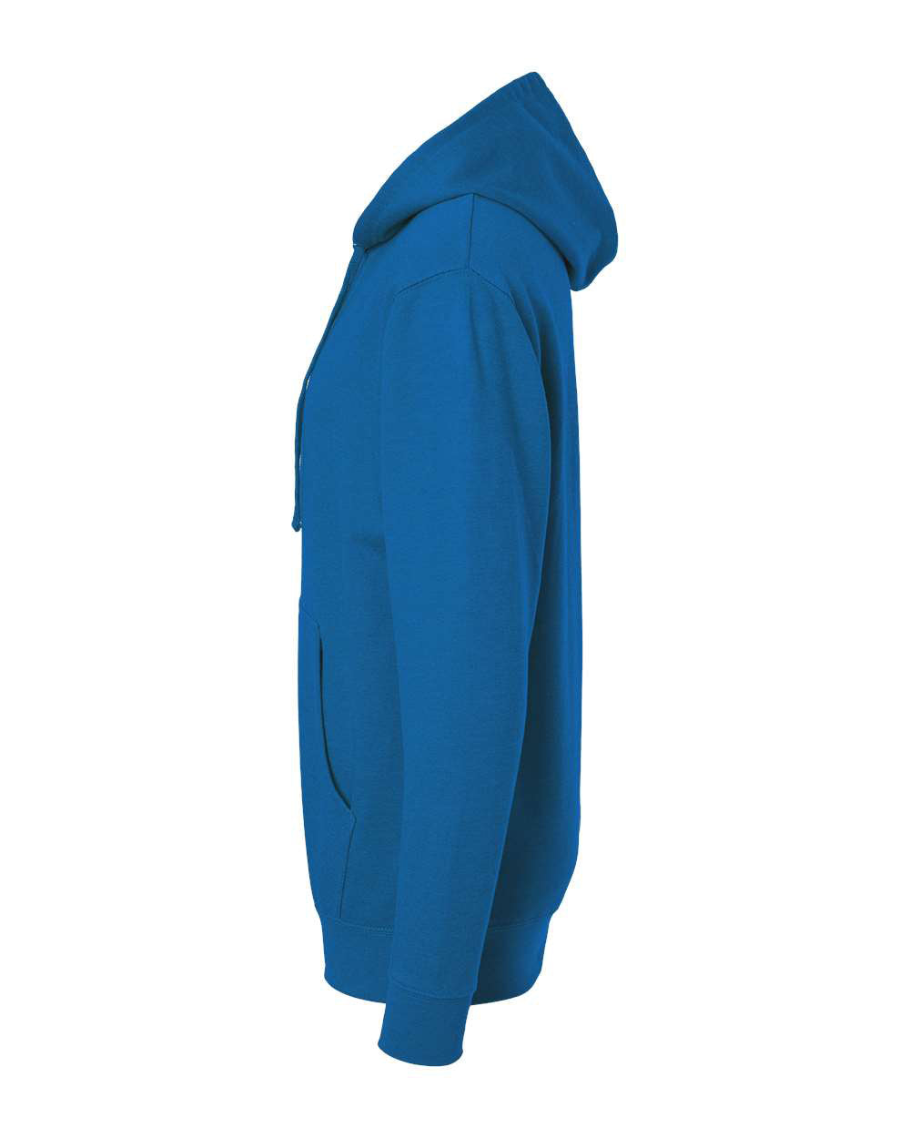 Independent Trading Company 8.5oz. Midweight Pullover Hood in Royal Heather — side view