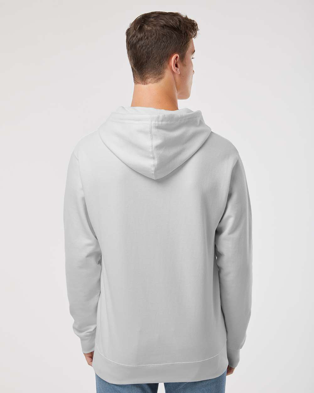 Independent Trading Company 8.5oz. Midweight Pullover Hood in Smoke — back view (2)