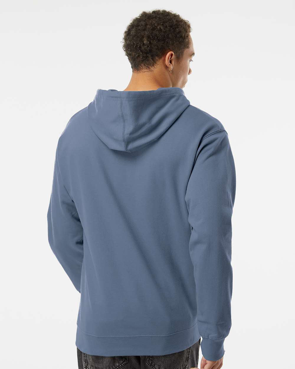 Independent Trading Company 8.5oz. Midweight Pullover Hood in Blue — back view