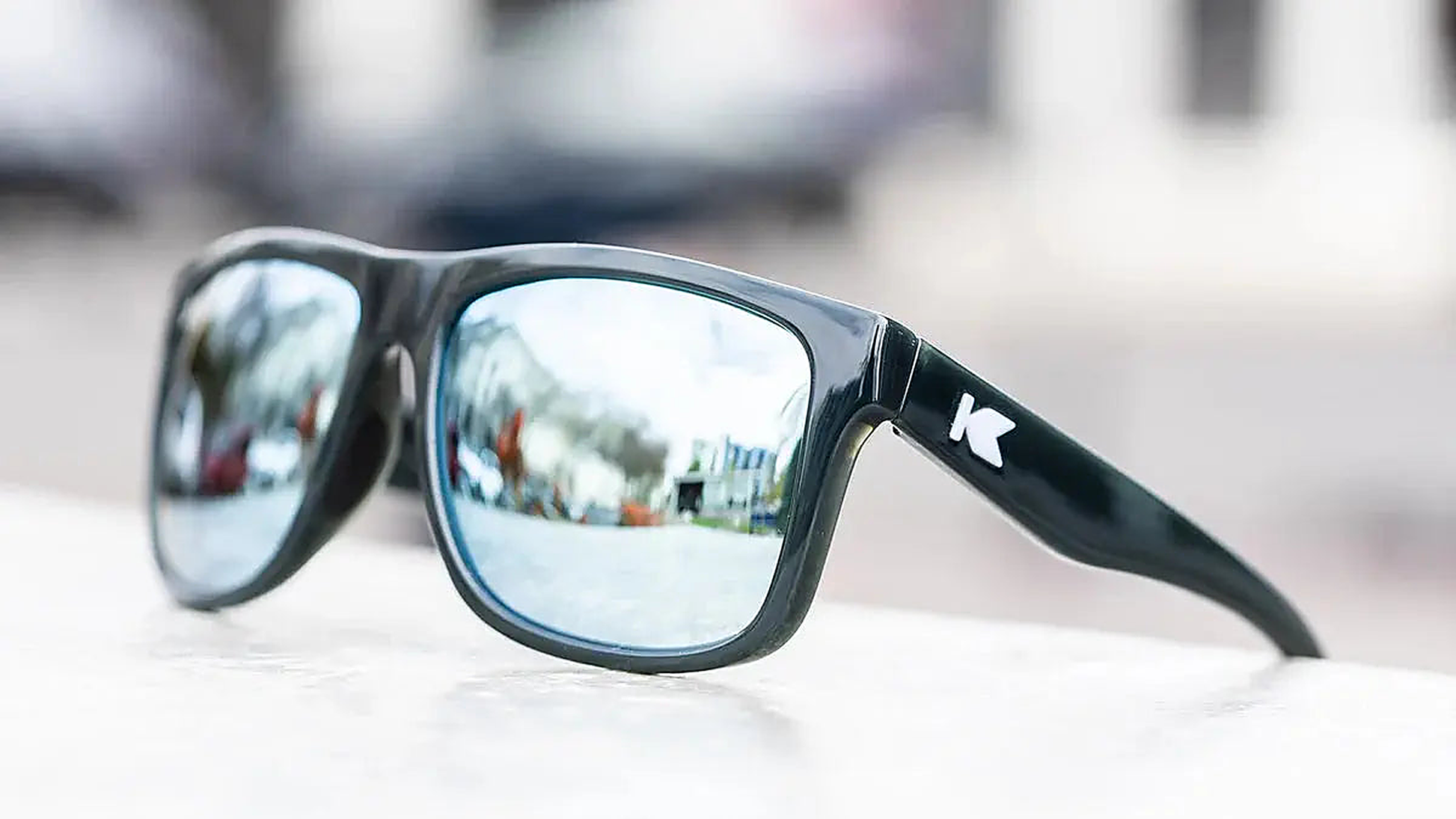Jelly Black / Sky Blue Torrey Pines Sport - Knockaround Sunglasses - detail view