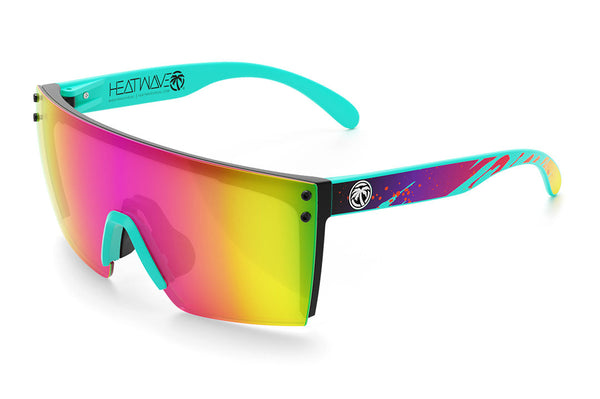 Lazer Face Sunglasses: Aqua Splash Black Frame Customs