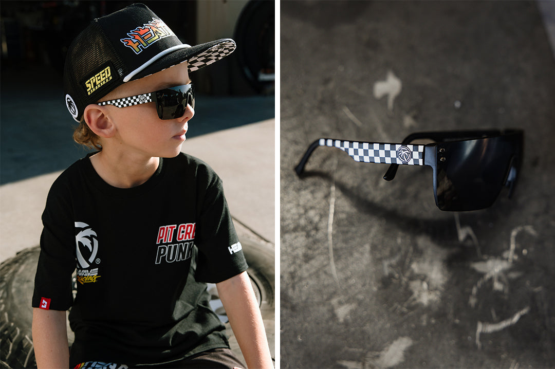 Heat Wave Visual Kids Lazer Face Little Trouble X Heat Wave Checkered Flag sunglasses view 4