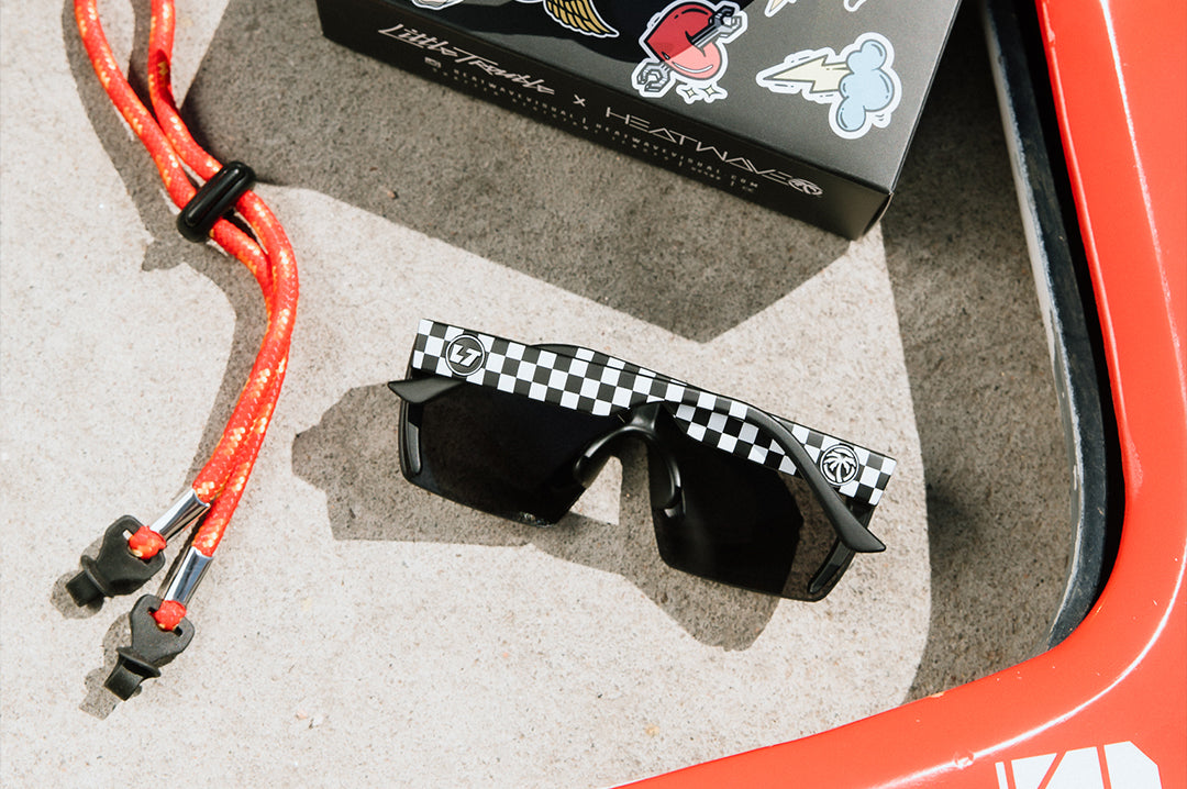 Heat Wave Visual Kids Lazer Face Little Trouble X Heat Wave Checkered Flag sunglasses view 5