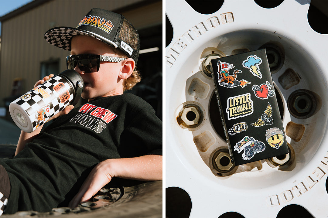 Heat Wave Visual Kids Lazer Face Little Trouble X Heat Wave Checkered Flag sunglasses view 6