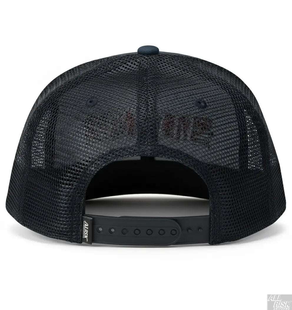 Back view of New Era 403 CAL FIRE snapback showing adjustable snapback closure mechanism and structured fit design