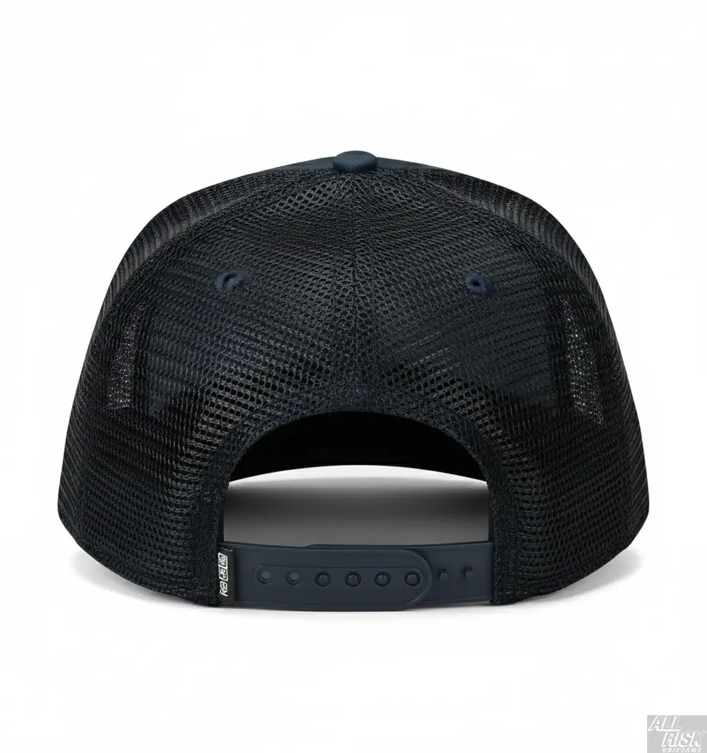 New Era 403 Snapback Hat in midnight navy with CAL FIRE union logo - back view showing snapback closure and structured construction