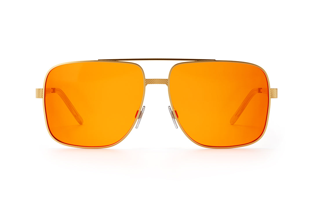 Heat Wave Visual Nimitz Polished Gold Frame Amber Lens sunglasses view 3