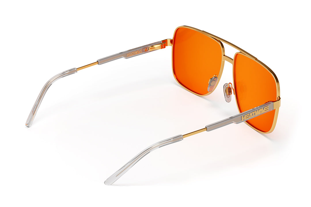 Heat Wave Visual Nimitz Polished Gold Frame Amber Lens sunglasses view 4