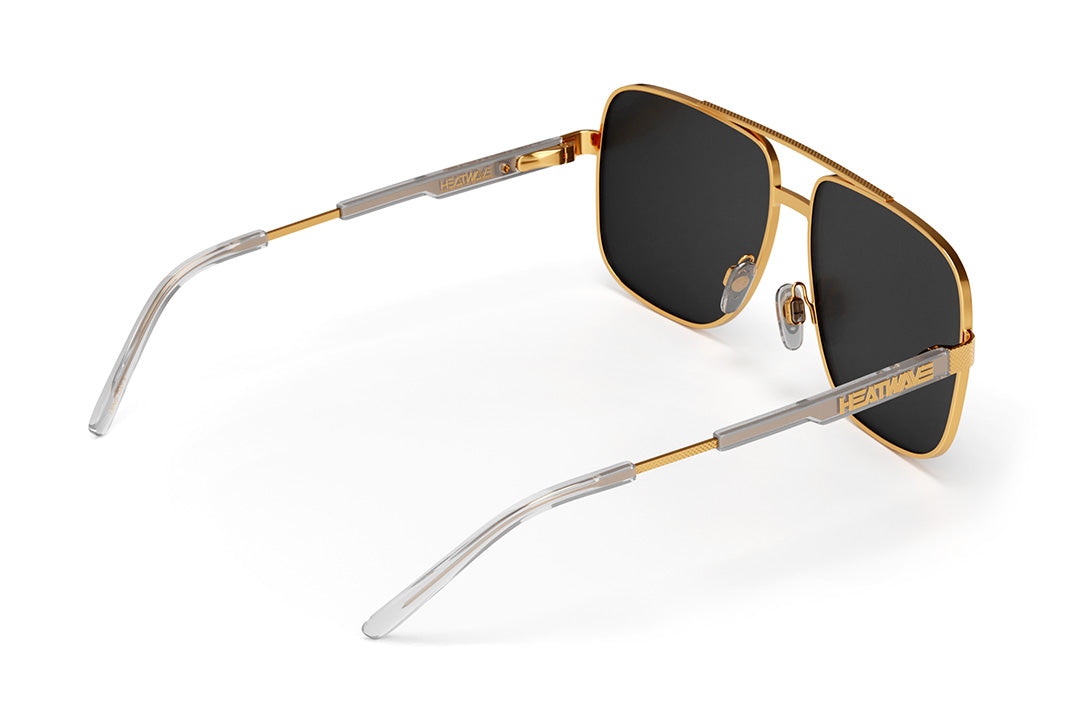 Heat Wave Visual Nimitz Gold Frame Black Lens sunglasses view 5