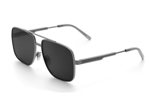 Nimitz Sunglasses: Gun Metal Frame BLACK Lens