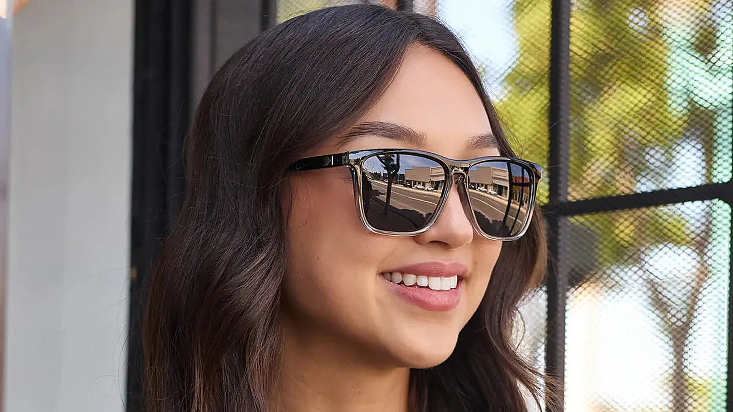 Obsidian Fast Lanes - Knockaround Sunglasses - close-up detail