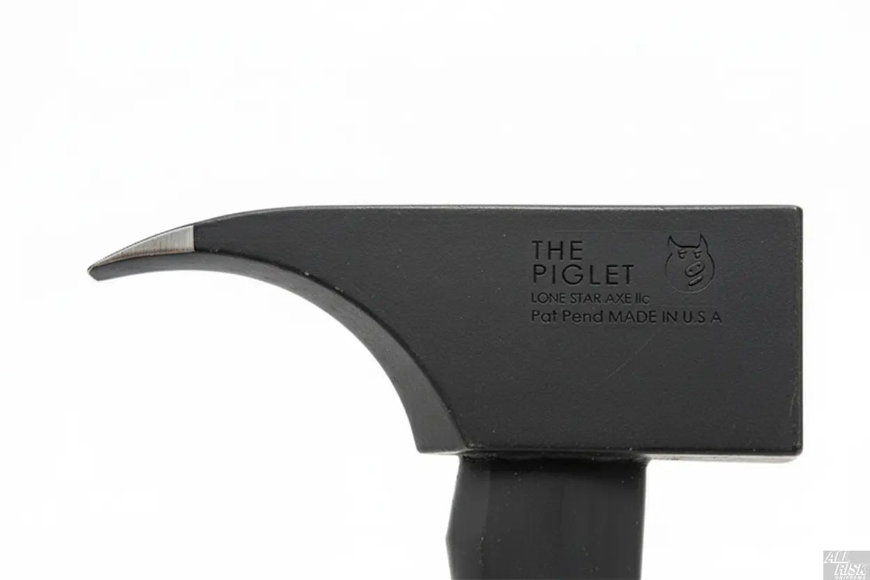 PIGlet forcible entry tool head detail - close-up showing 6lb cast tool steel head with black oxide finish for rust protection