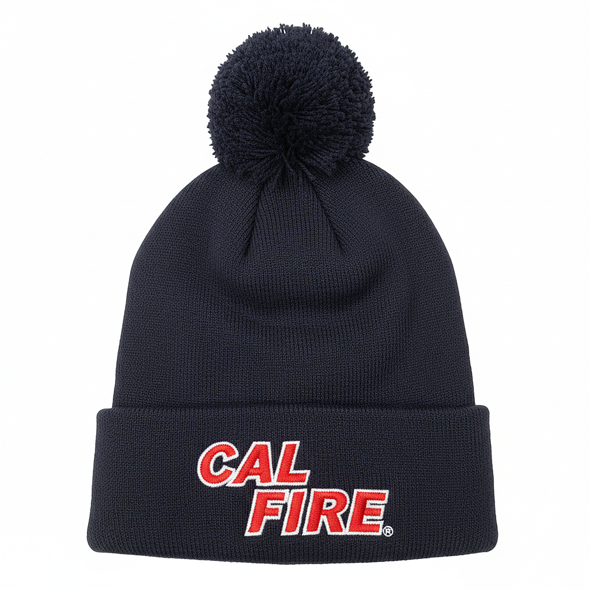 Puff Beanie - Red Text