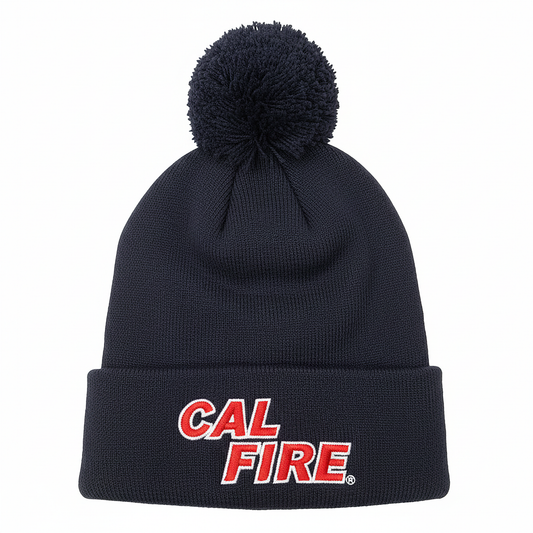 Puff Beanie - Red Text