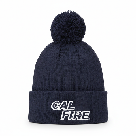CAL FIRE Puff Beanie - White Text