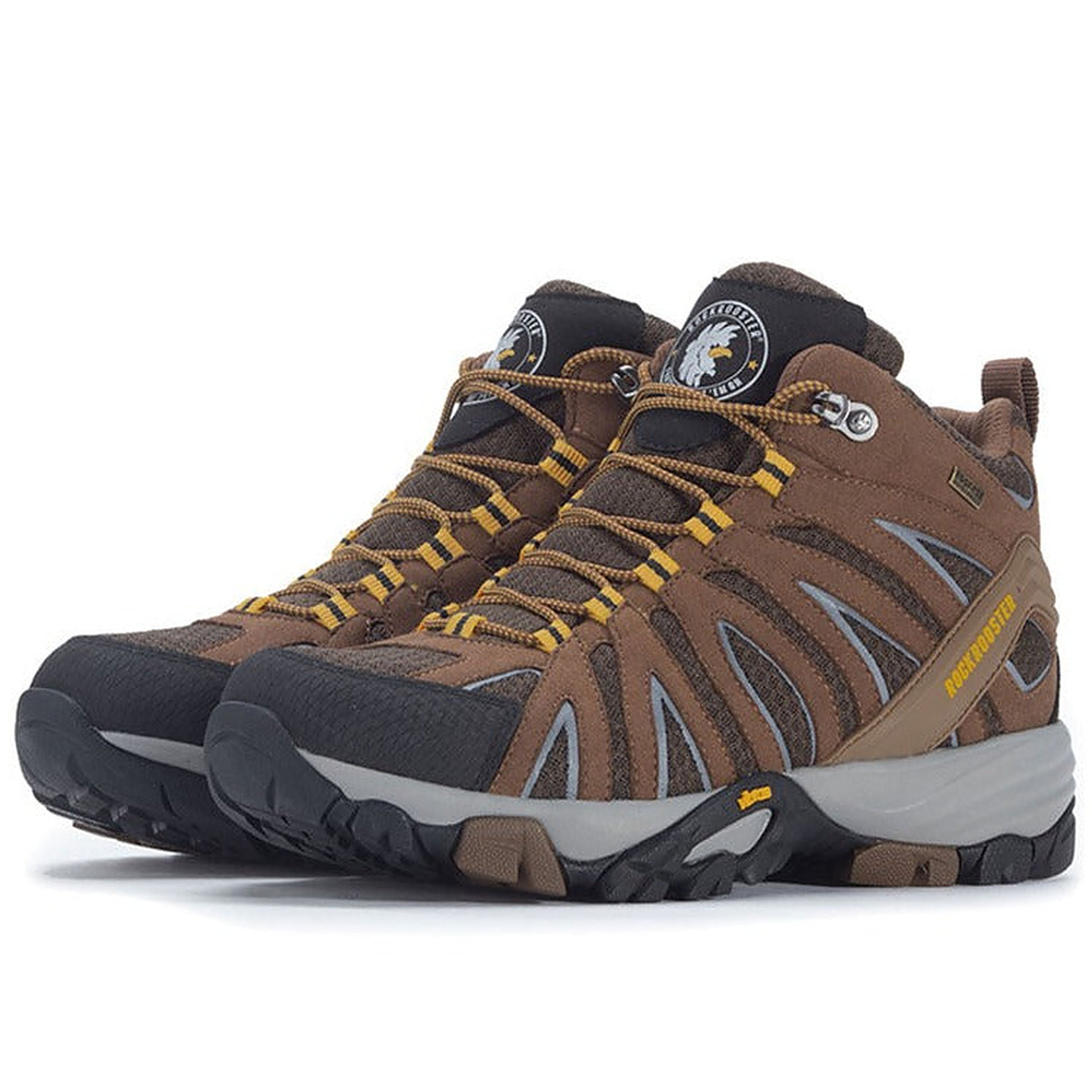 ROCKROOSTER Bedrock Brown 6 Inch Waterproof Hiking Boots with VIBRAM® Outsole OT21062 (2)