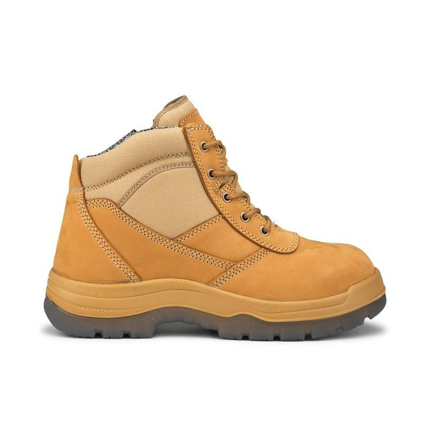 ROCKROOSTER Cortez Tan 6 Inch Zip-sided Steel toecap Leather Work Boots AK050 — side view