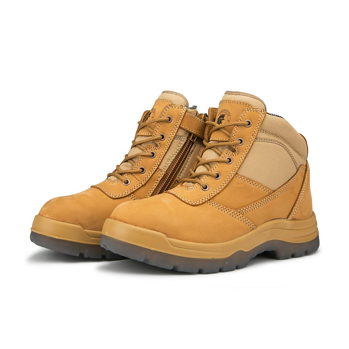 ROCKROOSTER Cortez Tan 6 Inch Zip-sided Steel toecap Leather Work Boots AK050 — side view (4)