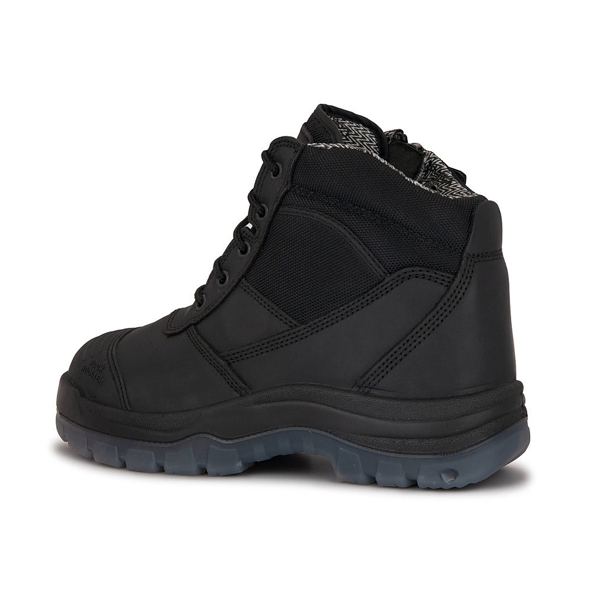 ROCKROOSTER Crisson Black 6 inch Zip sided Steel Toe Leather Work Boots AK050BK — side view (3)