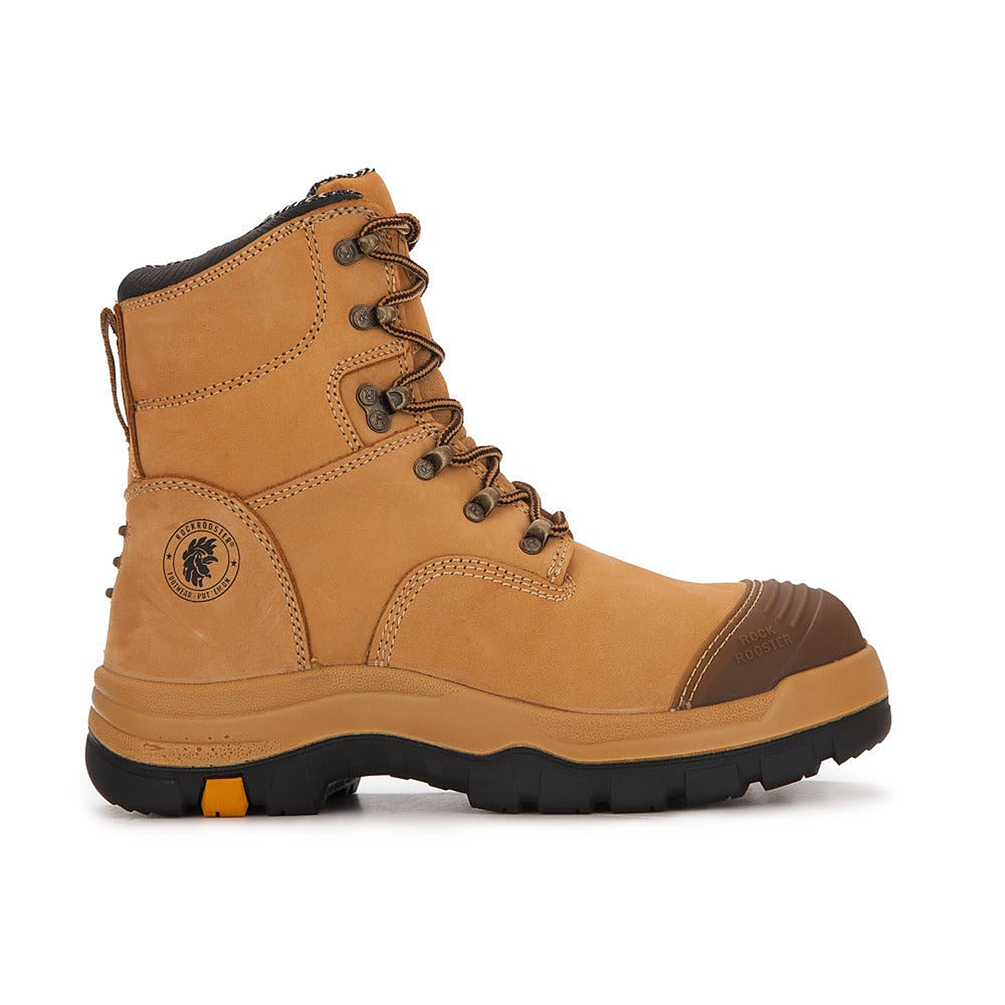 ROCKROOSTER Fort Tan 7 Inch Steel Toe Leather Asphalt Work Boots AK232 (2)
