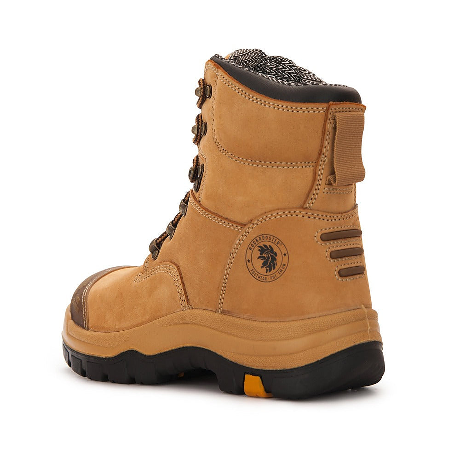 ROCKROOSTER Fort Tan 7 Inch Steel Toe Leather Asphalt Work Boots AK232 (3)