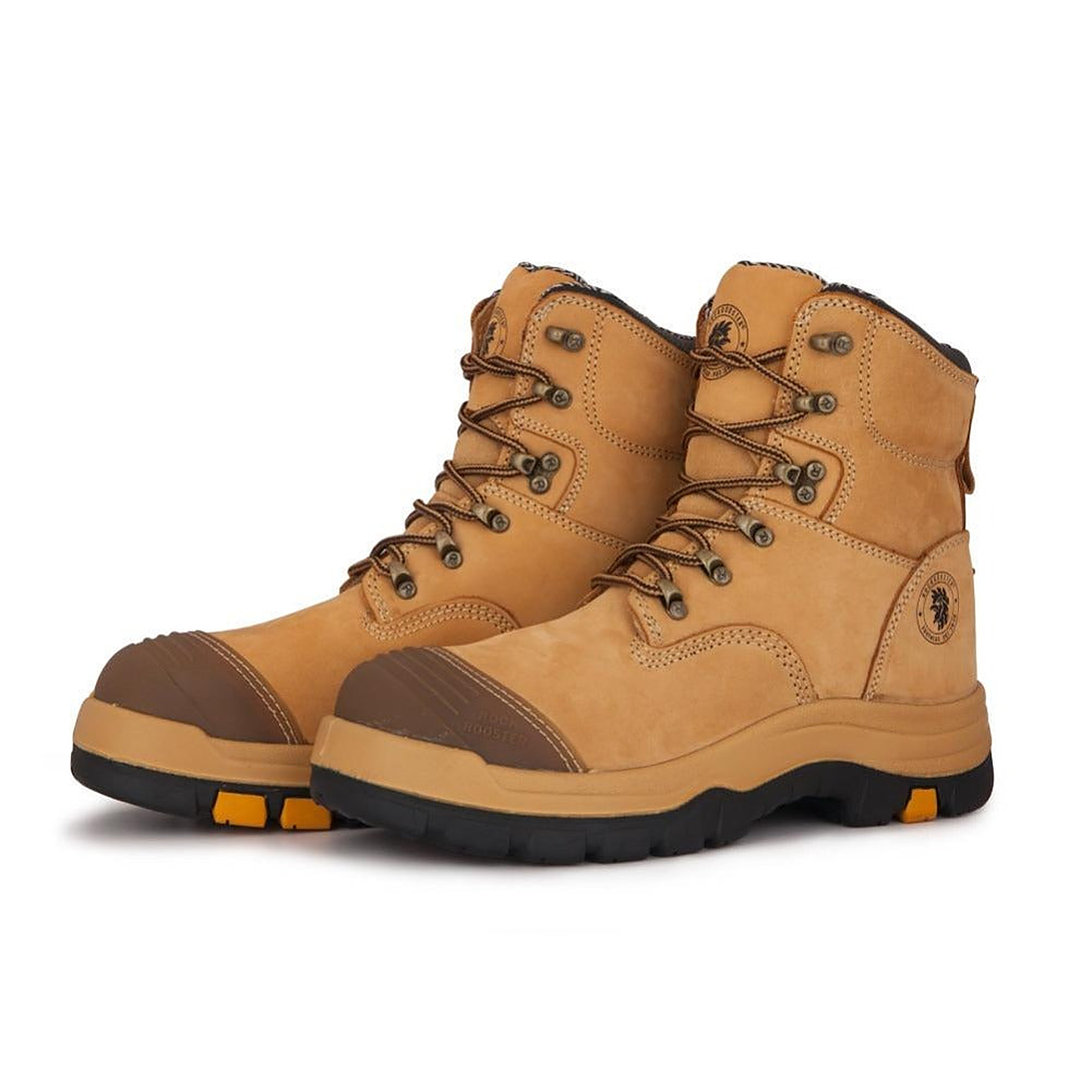 ROCKROOSTER Fort Tan 7 Inch Steel Toe Leather Asphalt Work Boots AK232 (5)