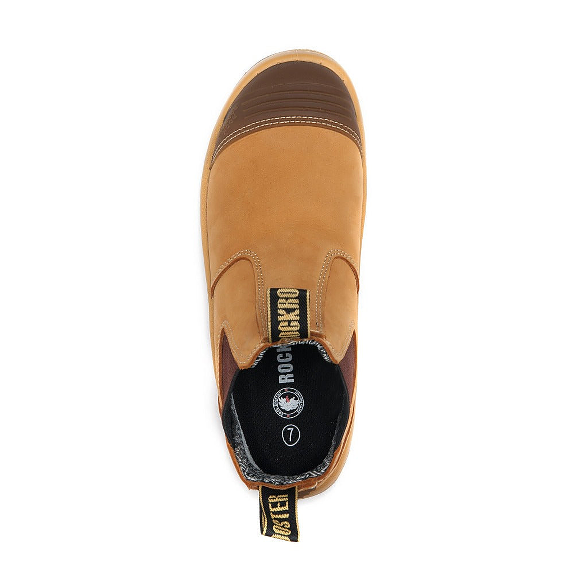 ROCKROOSTER Gammon Tan 6 inch Slip On Leather Work Boots AK222 (4)