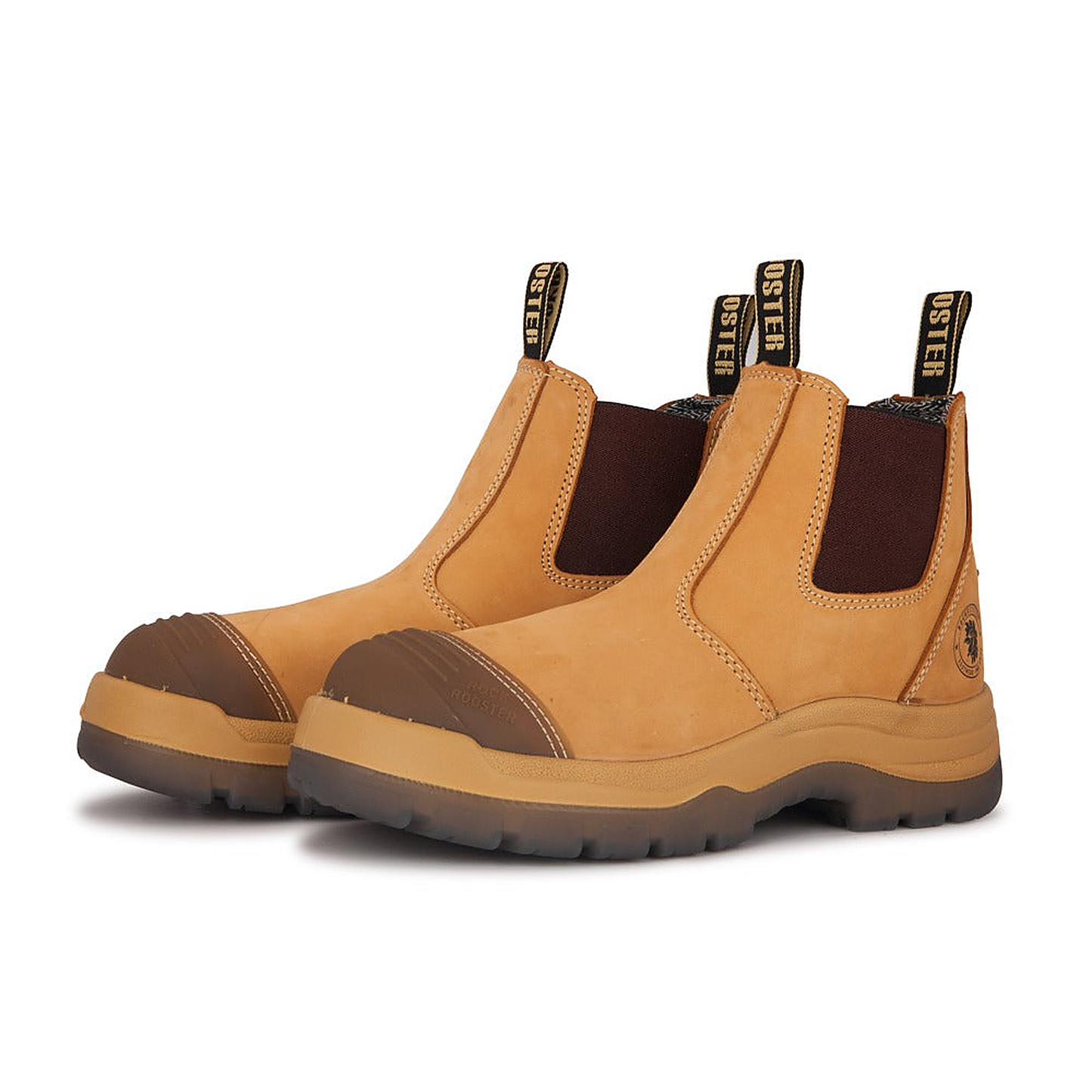 ROCKROOSTER Gammon Tan 6 inch Slip On Leather Work Boots AK222 (6)