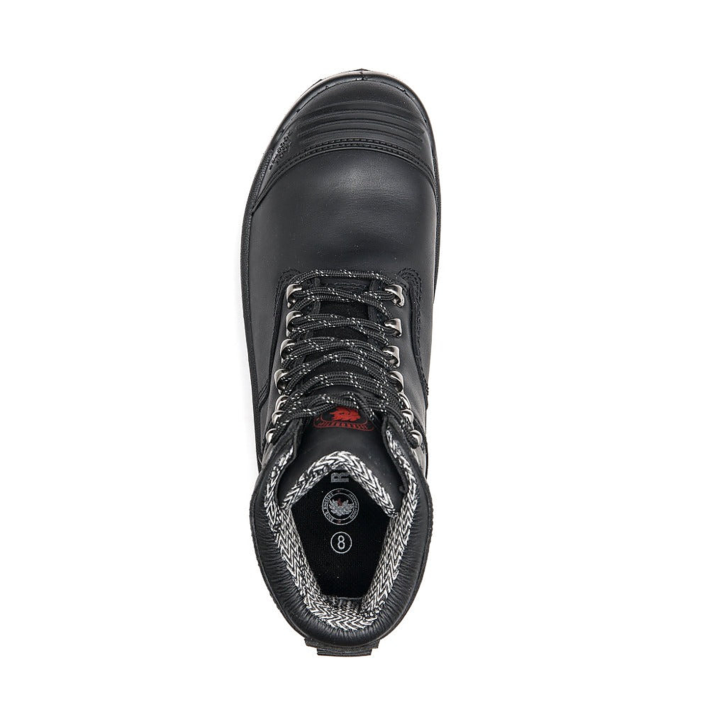 ROCKROOSTER Kensington Black 7 inch Zip-sided Steel Toe Leather Work Boots AK245Z — side view (4)