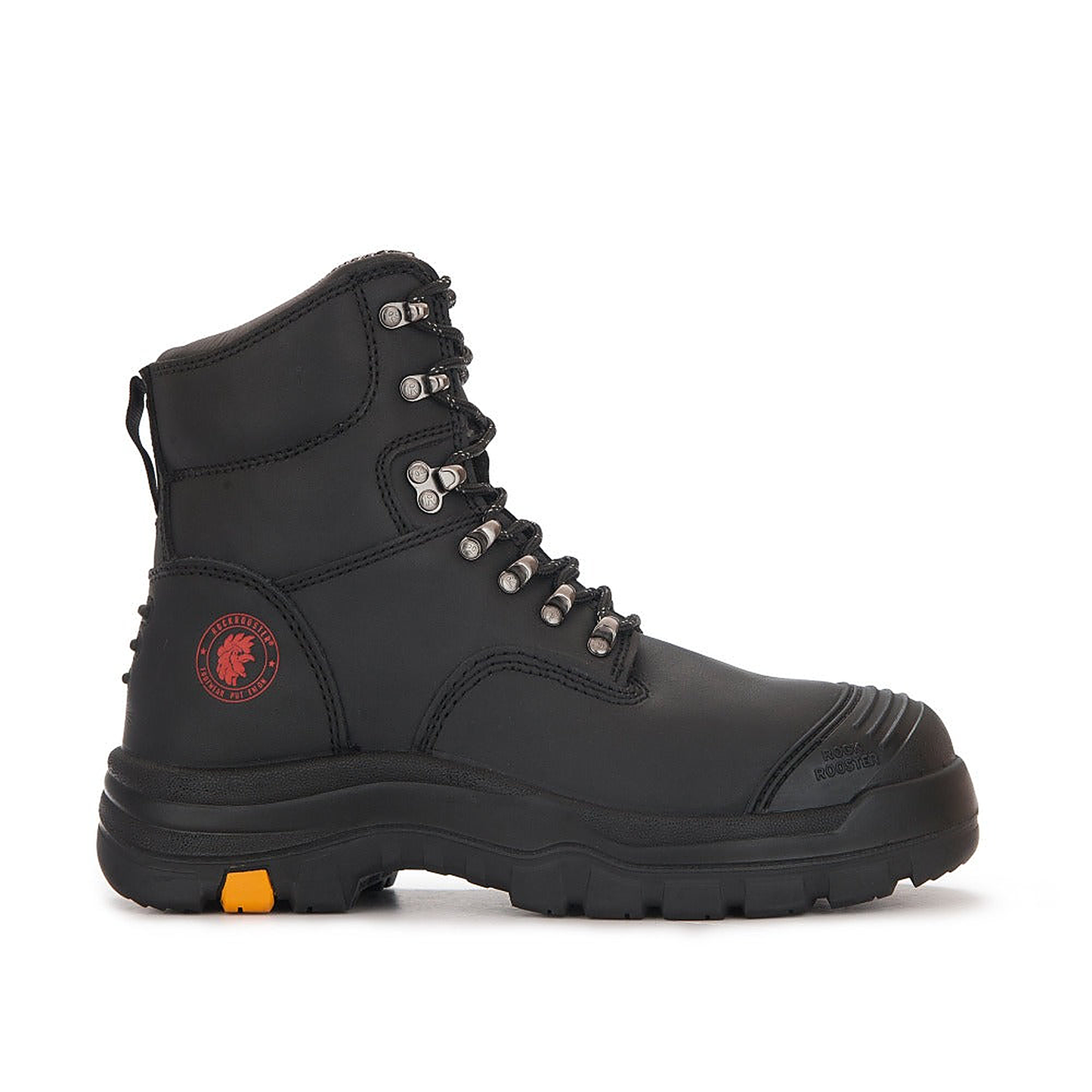 ROCKROOSTER Knox Black 7 Inch Steel Toe Leather Asphalt Work Boots AK245 (2)