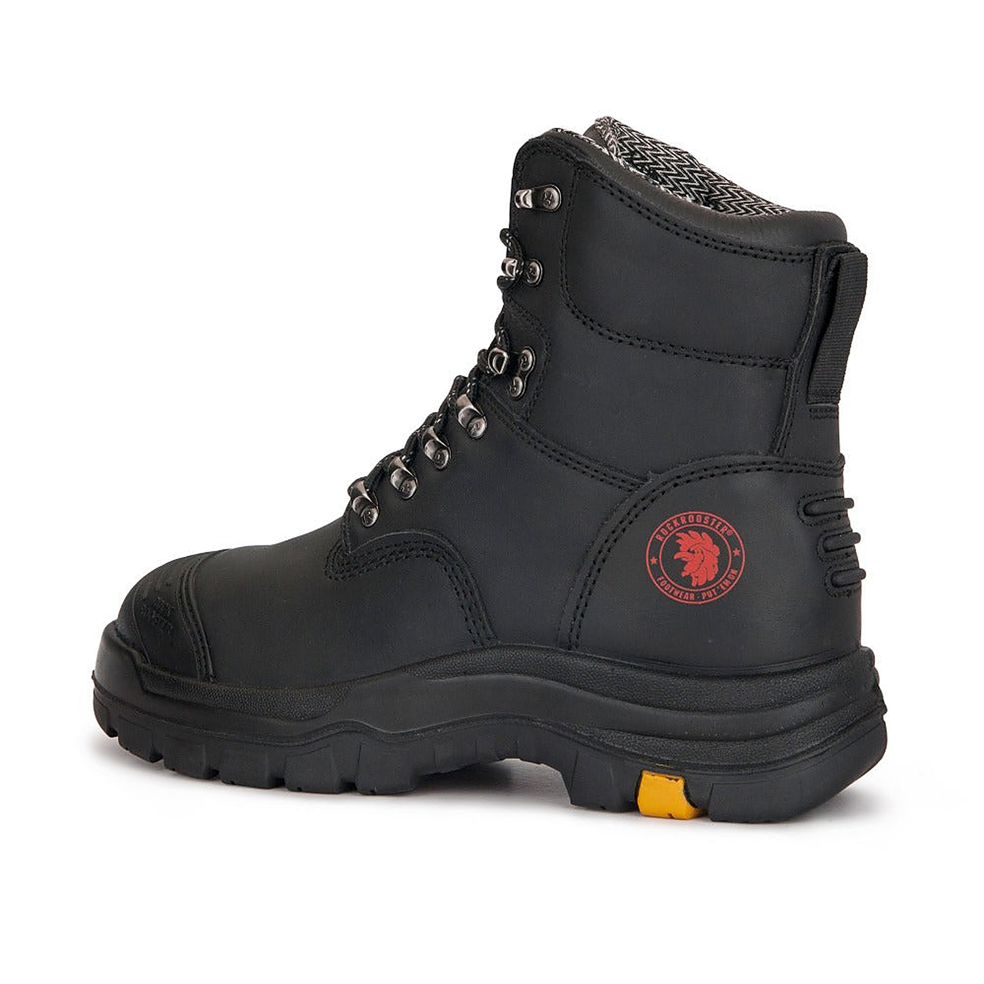 ROCKROOSTER Knox Black 7 Inch Steel Toe Leather Asphalt Work Boots AK245 (3)