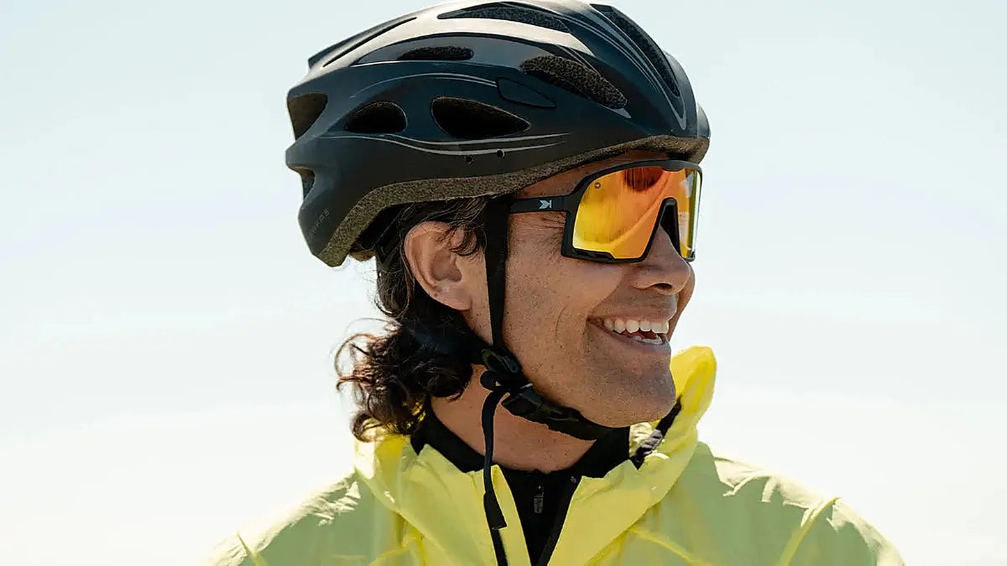 Rainbow on Black Campeones - Knockaround Sunglasses - close-up detail
