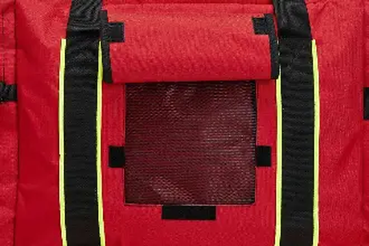 Red Maltese Gear Bag - close-up detail