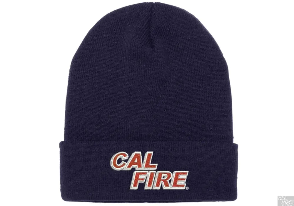 Red Text Beanie ALL RISK UniformsCAL FIRE   ALL RISK Uniforms