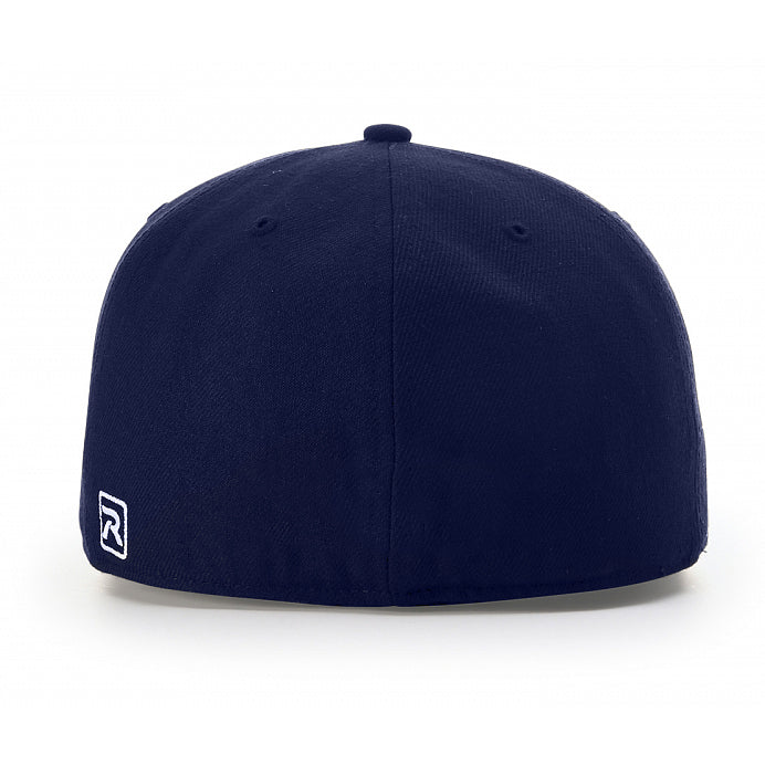 Back view of the midnight navy Richardson PTS20 Performance Hat, showing the crown and closure.