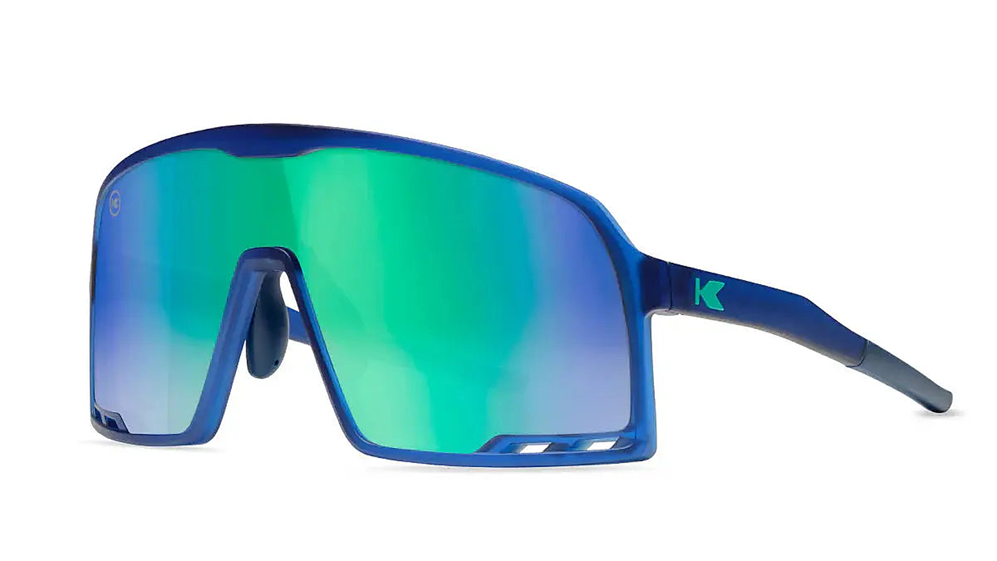 Rubberized Navy / Mint Campeones - Knockaround Sunglasses - back view