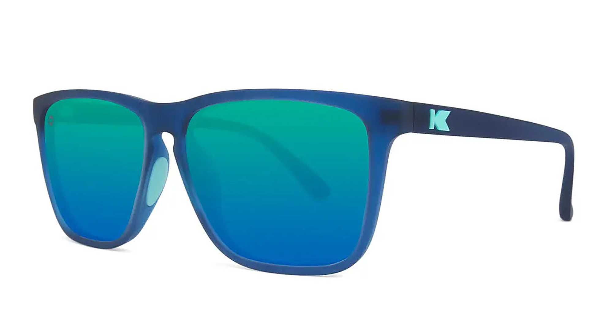 Rubberized Navy / Mint Fast Lanes Sport - Knockaround Sunglasses - back view