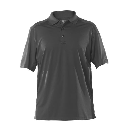 Dark gray polo shirt on a white background