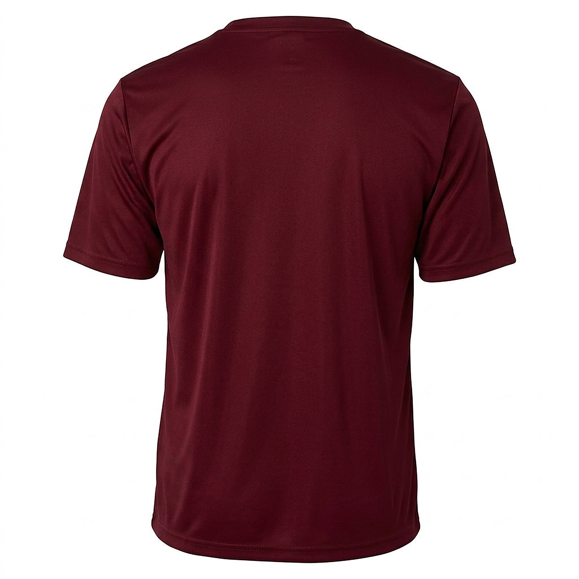 Siskiyou Trojans SCT crest on Maroon mens-ss-tee (back view)