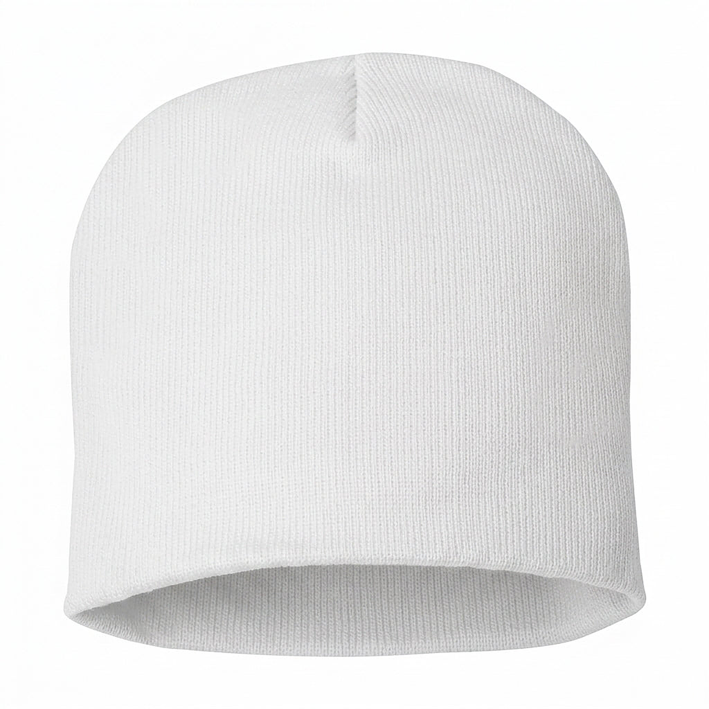 Siskiyou Trojans SCT crest on White short-beanie (back view)