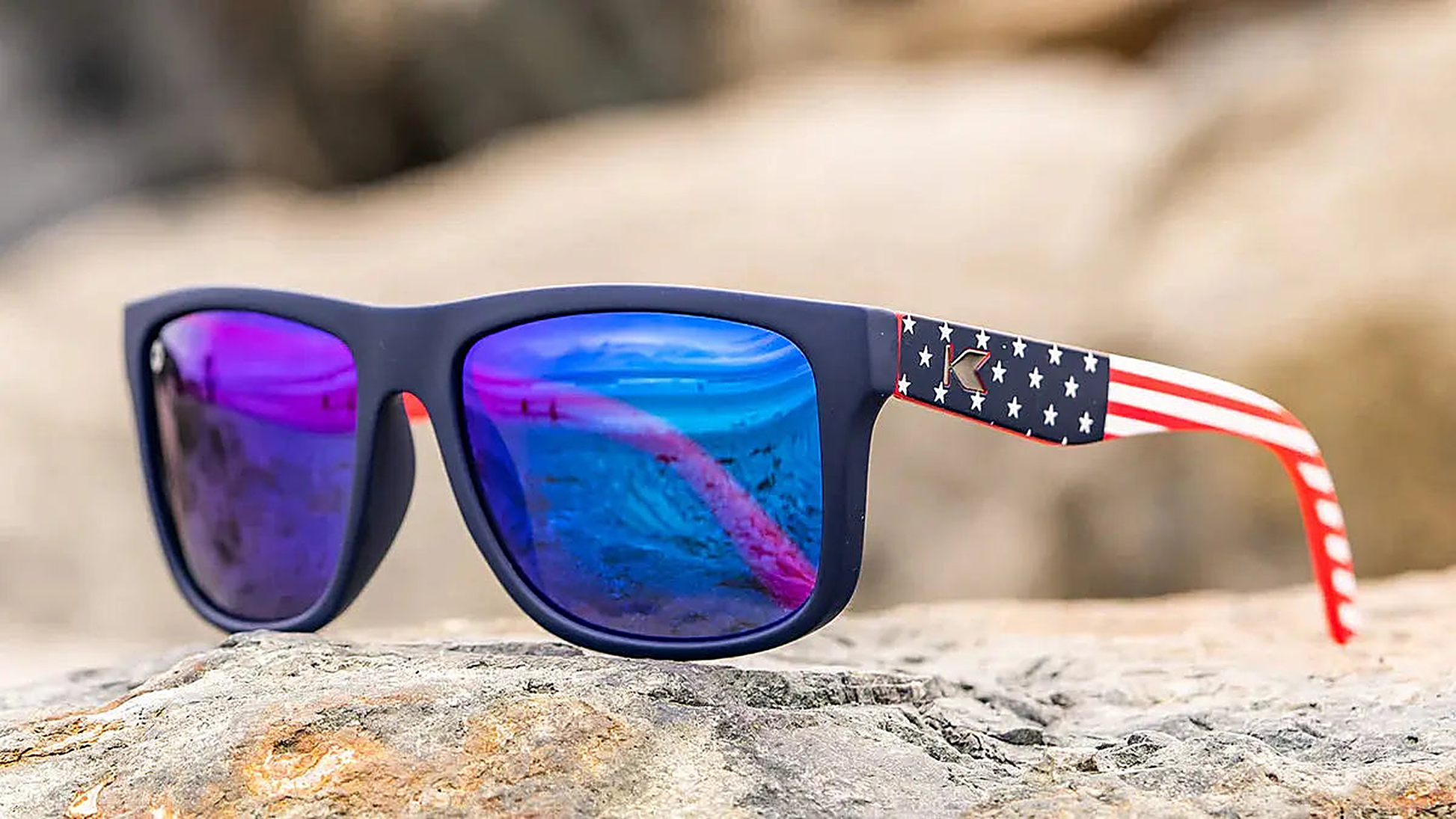 Star Spangled Torrey Pines - Knockaround Sunglasses - detail view